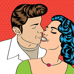 Image showing Pop Art KIssing Couple