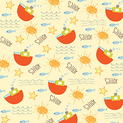 Image showing seamless boat pattern