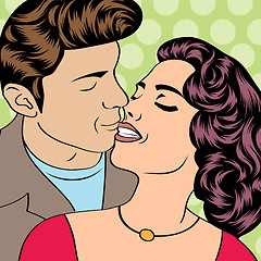 Image showing Pop Art KIssing Couple