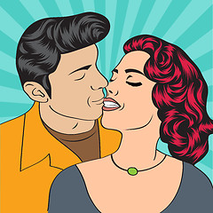 Image showing Pop Art KIssing Couple