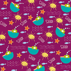 Image showing seamless boat pattern