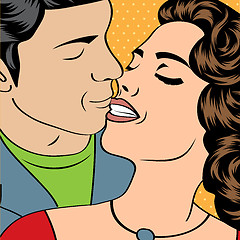 Image showing Pop Art KIssing Couple