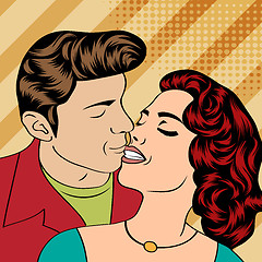 Image showing Pop Art KIssing Couple