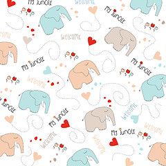 Image showing Seamless baby elephant pattern