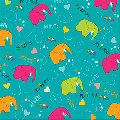 Image showing Seamless baby elephant pattern