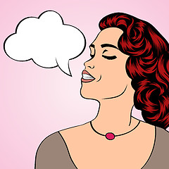 Image showing Pop art illustration of a woman