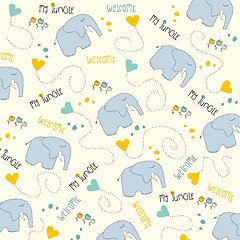 Image showing Seamless baby elephant pattern