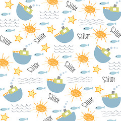 Image showing seamless boat pattern