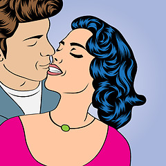 Image showing Pop Art KIssing Couple