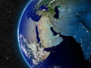 Image showing Middle East from space