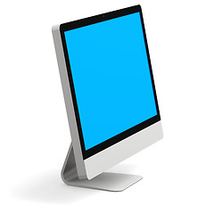 Image showing Desktop computer with blue screen