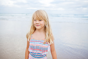 Image showing Cute young girl at beach