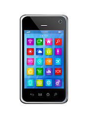 Image showing Smartphone Touchscreen HD - apps icons interface