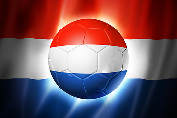 Image showing Soccer football ball with Netherlands flag