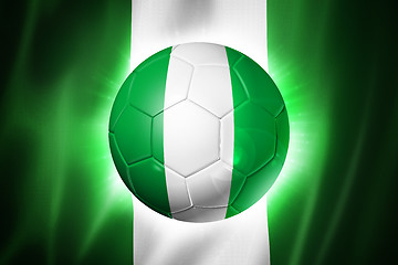 Image showing Soccer football ball with Nigeria flag