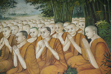 Image showing Buddhist temple wall painting