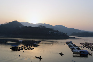 Image showing Landscape of sunset on a lake