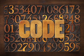 Image showing code word on number background
