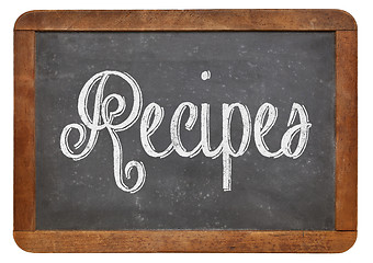 Image showing recipes word on blackboard