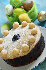 Image showing English Easter cake with marzipan.