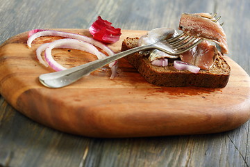 Image showing Fork with anchovies.