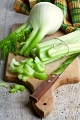 Image showing fresh organic celery and fennel