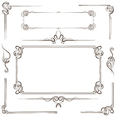 Image showing Vintage set vector frame and border