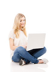 Image showing Woman working on a laptop