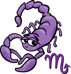 Image showing scorpio zodiac sign cartoon