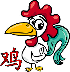 Image showing rooster chinese zodiac horoscope sign