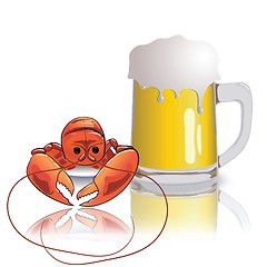 Image showing lobster and mug of beer