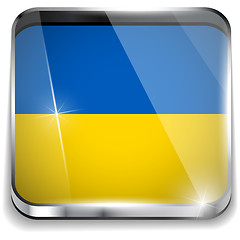 Image showing Ukraine Flag Smartphone Application Square Buttons