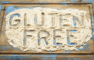 Image showing gluten free words in flour