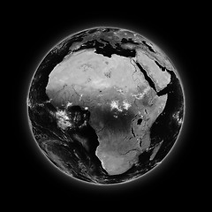 Image showing Africa on dark planet Earth