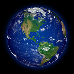 Image showing North America on planet Earth