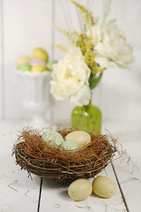 Image showing Easter Holiday Themed Still Life Scene in Natural Light