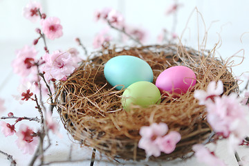 Image showing Easter Holiday Themed Still Life Scene in Natural Light