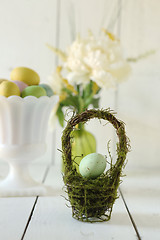 Image showing Easter Holiday Themed Still Life Scene in Natural Light