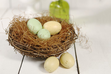 Image showing Easter Holiday Themed Still Life Scene in Natural Light