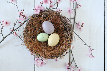 Image showing Easter Holiday Themed Still Life Scene in Natural Light