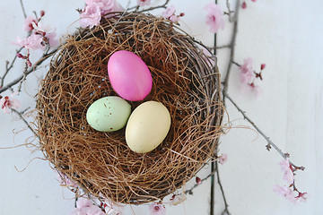 Image showing Easter Holiday Themed Still Life Scene in Natural Light