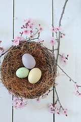 Image showing Easter Holiday Themed Still Life Scene in Natural Light