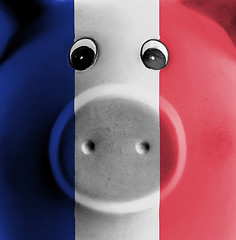 Image showing Ceramic piggy bank with painting of national flag 