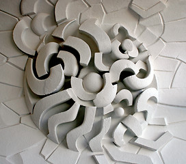 Image showing ornament on the wall, natural light