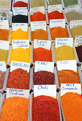 Image showing variety of spices on turkish market
