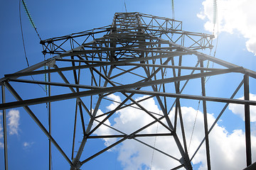 Image showing tall electric mast against sky