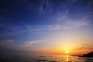 Image showing beautiful sunset over sea