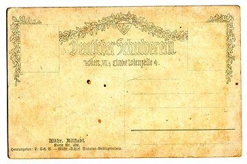 Image showing old empty postcard 