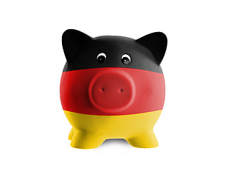 Image showing Ceramic piggy bank with painting of national flag 