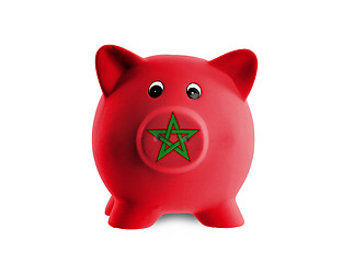 Image showing Ceramic piggy bank with painting of national flag 